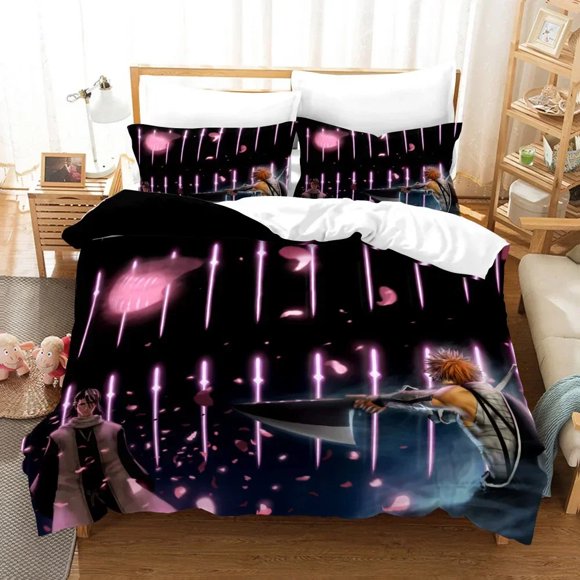 Bleach Toushirou Ichigo Duvet Cover Pillowcase Bedding Set Full Adult Kids Bedclothes Quilt Cover Bed Sheets