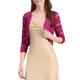 thumbnail image 1 of INSPIRE CHIC Chaquetas de Mujer Encaje Floral Cárdigan Mangas 3/4 Cubierta Transparente Superior Púrpura Rojo L, 1 of 7
