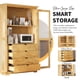 thumbnail image 3 of TOPMAX 44.7x20x75inch Kitchen Pantry, Freestanding Kitchen Storage Cabinet Display Cabinet with Glass Doors and 4 Built-in Drawers for Living Room, Home Office, Natural, 3 of 3