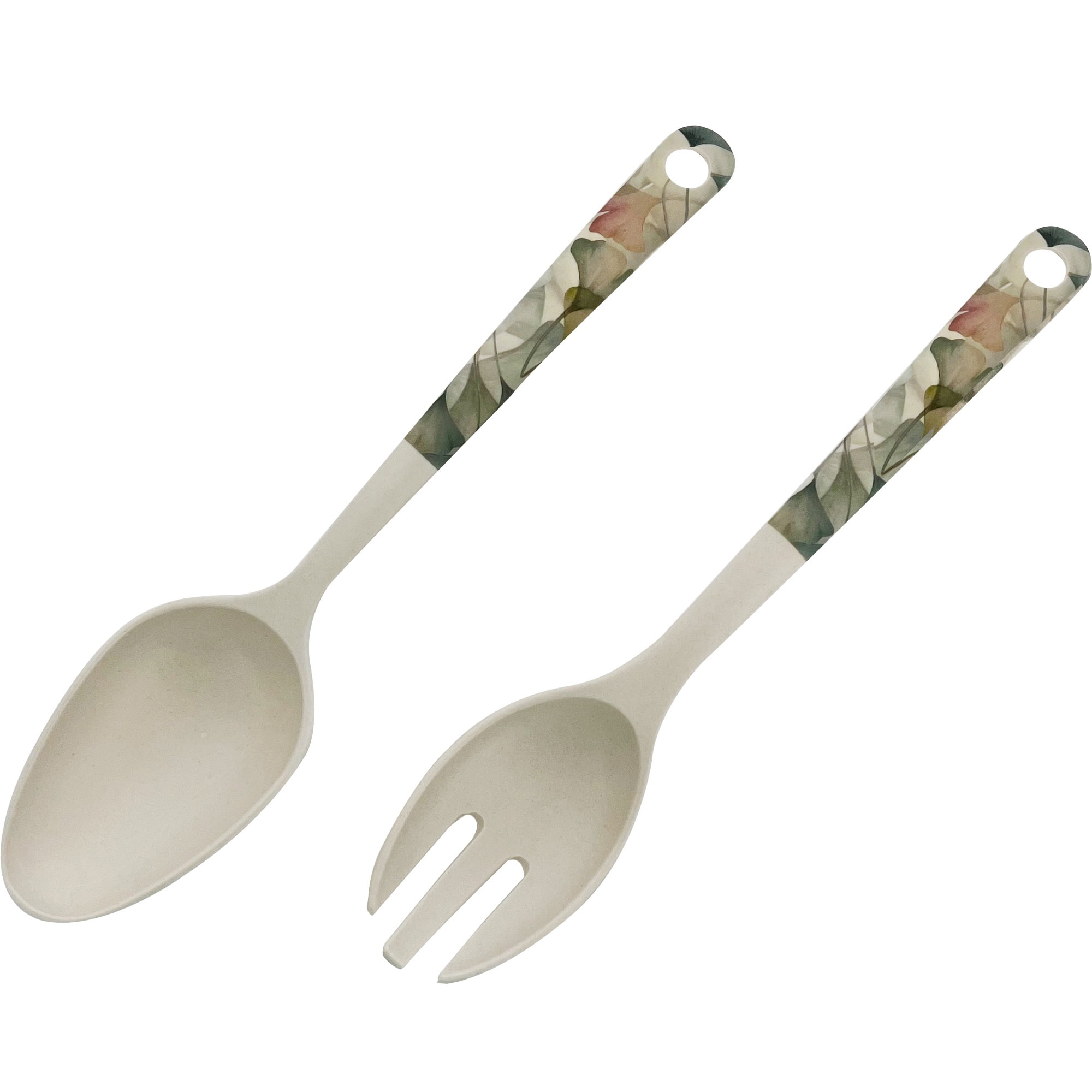 Decogreen - Set Cuchara Y Tenedor Ensalada Gingko