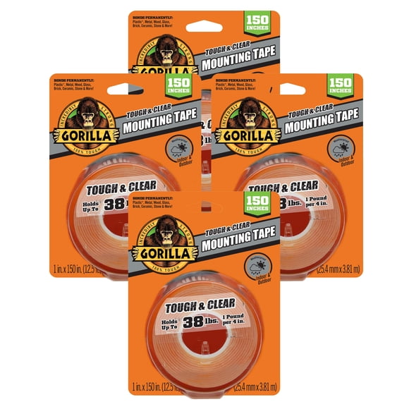 Cinta de montaje Gorilla Tough & Clear de doble cara, 1 cm x 150 cm