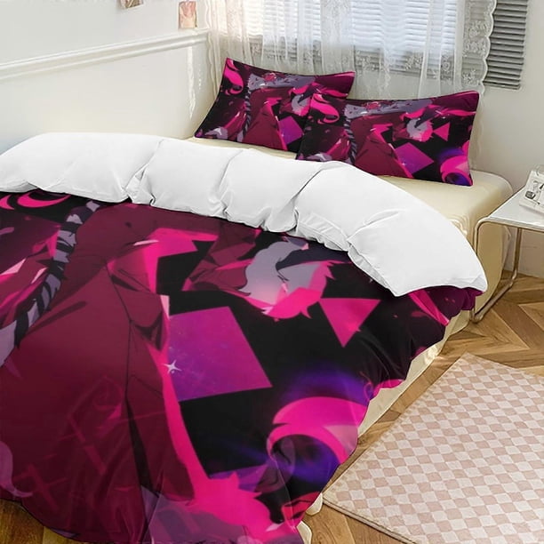 Juego De Ropa De Cama De Microfibra Con Funda Nórdica De Plumón De Hazbin Hotel