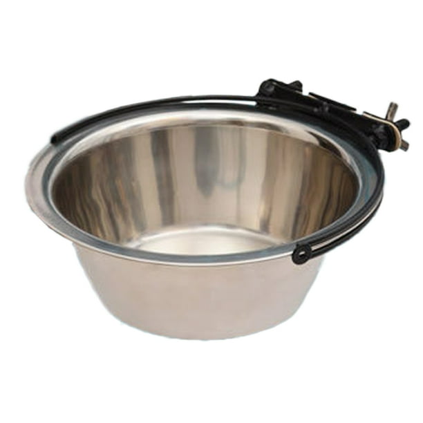 Cuenco fijo de acero inoxidable para colgar mascotas, cuenco de comida antivuelco para mascotas