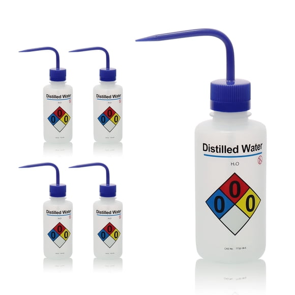 Botellas de lavado de seguridad Utile para agua destilada, 500 ml (4 unidades)