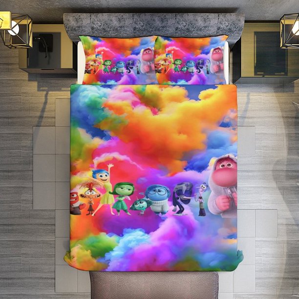 3 Piece Bedding SetColorful smoke Inside OutComforter Set for Kids Boys Teen Tween 3D Lightweight Microfiber Bedding Sets