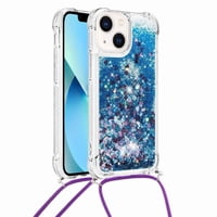 Funda Foxdock Para Iphone 15 Plus Con Cuerda Ajustable, Brillo Líquido, Protección Antigolpes Y Lente – Ideal Para Regalo