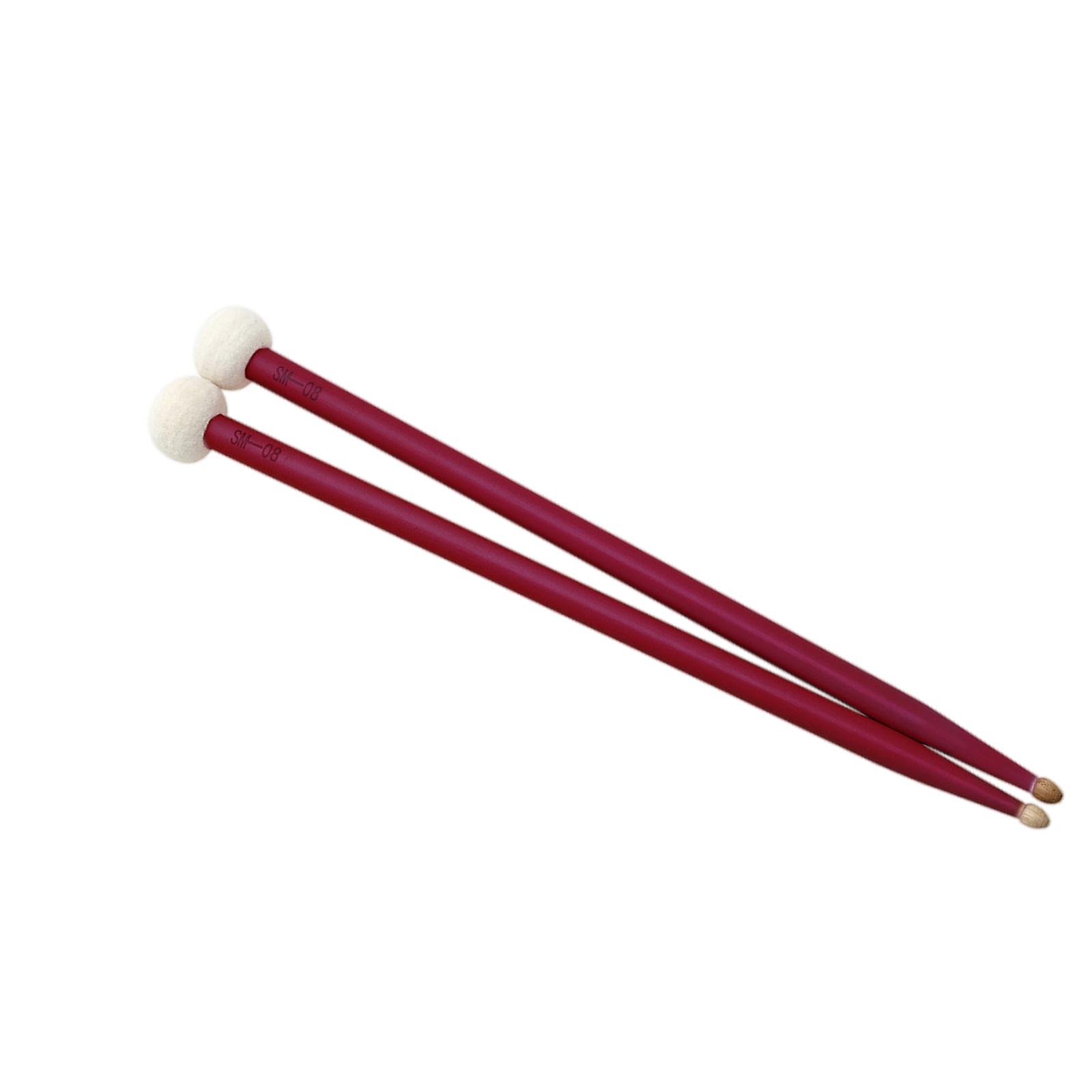 Bothyi - 2X Palos De Tambor De Fieltro De Madera De Arce Punta De Madera Para Accesorios De Batería Acústica