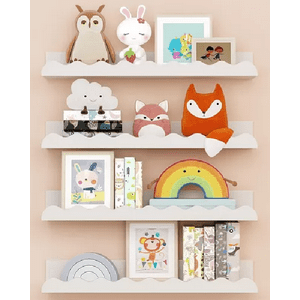 Genérico - Repisas Para Niños De Madera Set De 4 Color Blanco Infantil