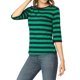 thumbnail image 1 of INSPIRE CHIC Camiseta Básica de Mujer con Mangas al Codo Cuello Redondo Ajustada Regreso a Clases Camiseta Casual Estampada Verde Azul Oscuro XL, 1 of 8