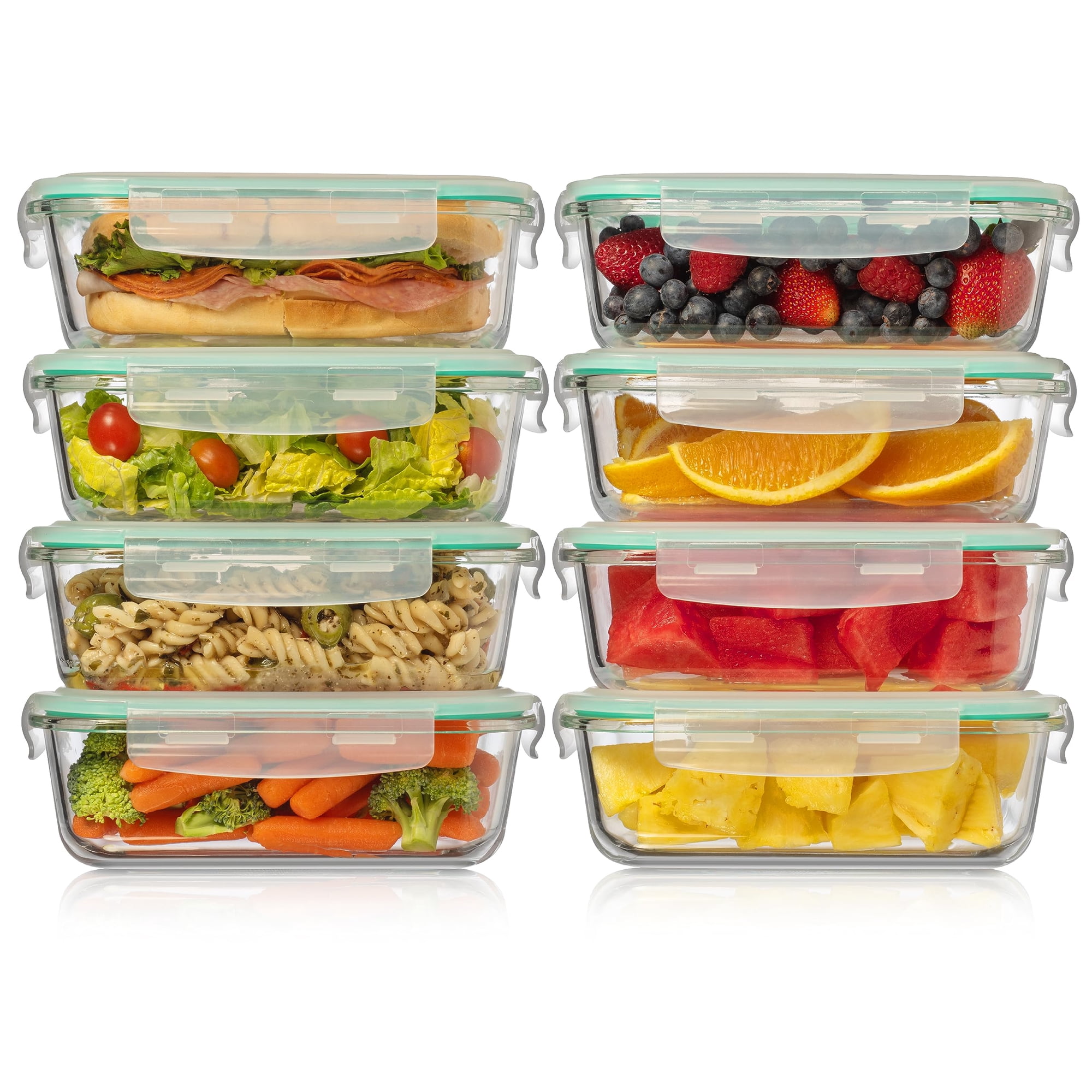 Recipientes De Vidrio Fusion Gourmet De 1 Litro (paquete De 8)