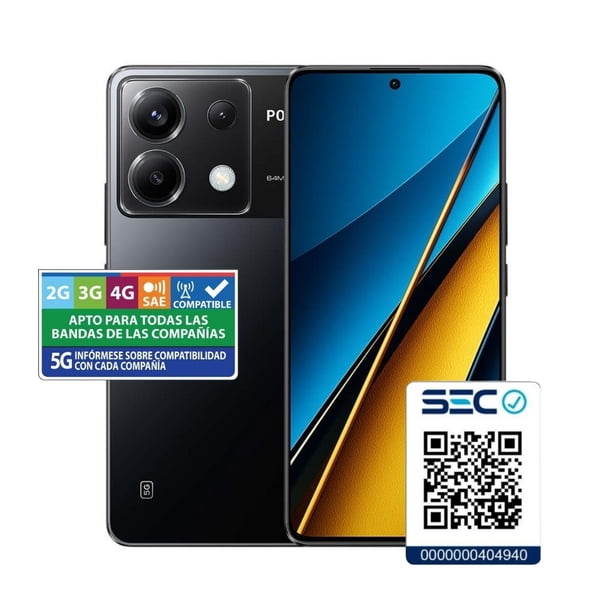 POCO X6 5G – 8GB RAM 256GB Negro, Pantalla AMOLED 120Hz 1.5K, Cámara 64MP Y Carga Rápida 67W (Libre)