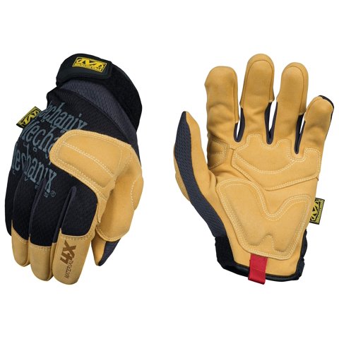 Guantes De Trabajo Mechanix Wear Material 4X Acolchados, Color Marrón Palmera Y Negro