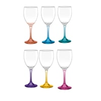 Cristar - Display 6 Copas Vino Versalles Pie Color 300Ml Multicolores