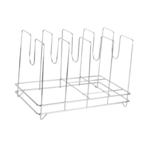 Magideal - Estante Para Pizza, Bandeja De Mesa, Portátil, Ahorro De Espacio, Acero Inoxidable, Soporte Para Pizza, Soporte De Exhibición Para Pizzerías De Cateri 4 Cuadrícula