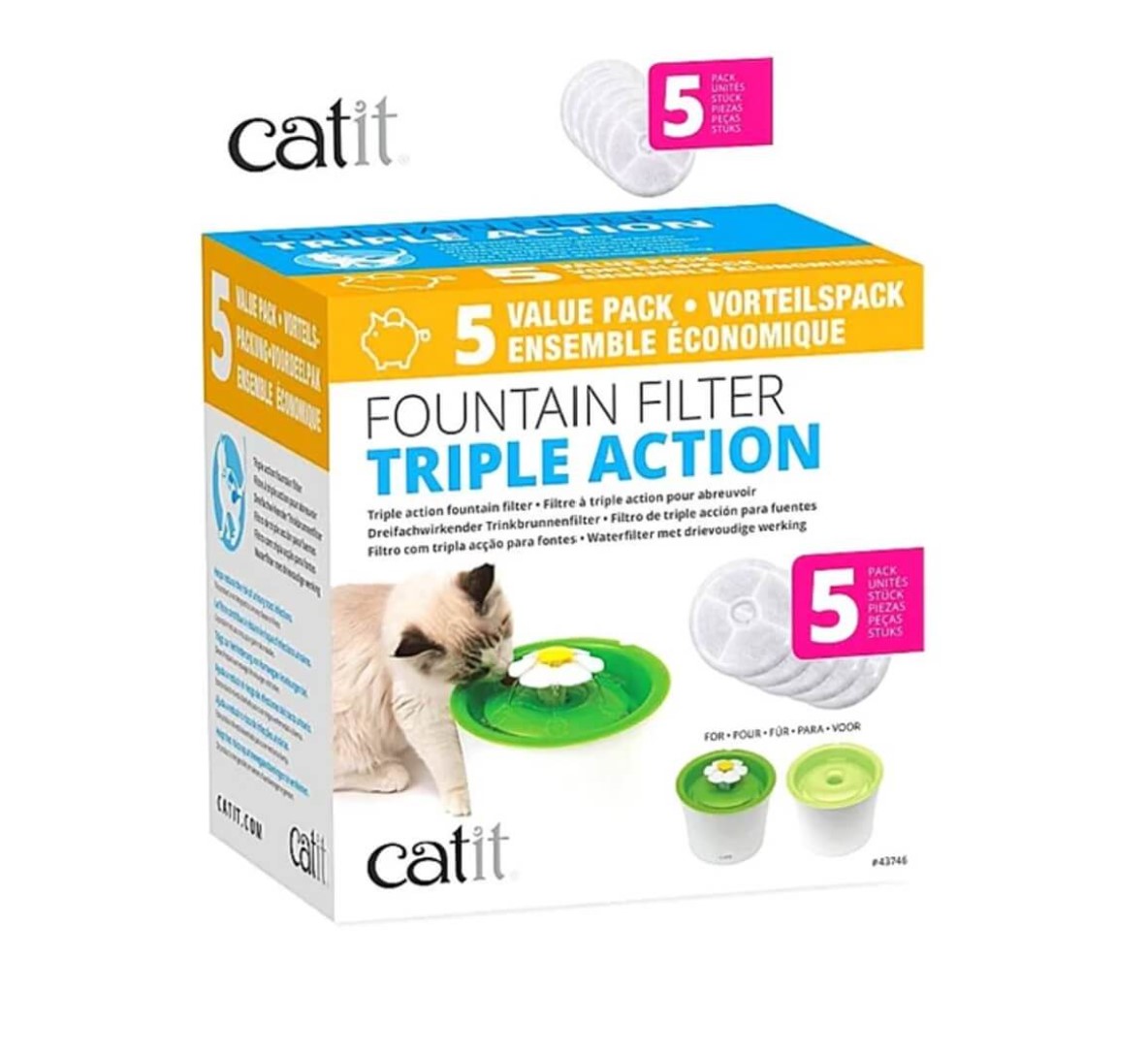 Filtro Bebedero De Agua Flower 5 Unidades Gato Catit