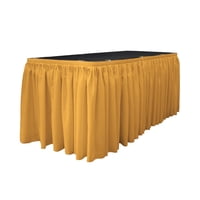 La Linen - Faldón De Mesa Los Ángeles, Popelina De Lino Y Poliéster, 4,3 M X 74 Cm Con Clips, Color Dorado