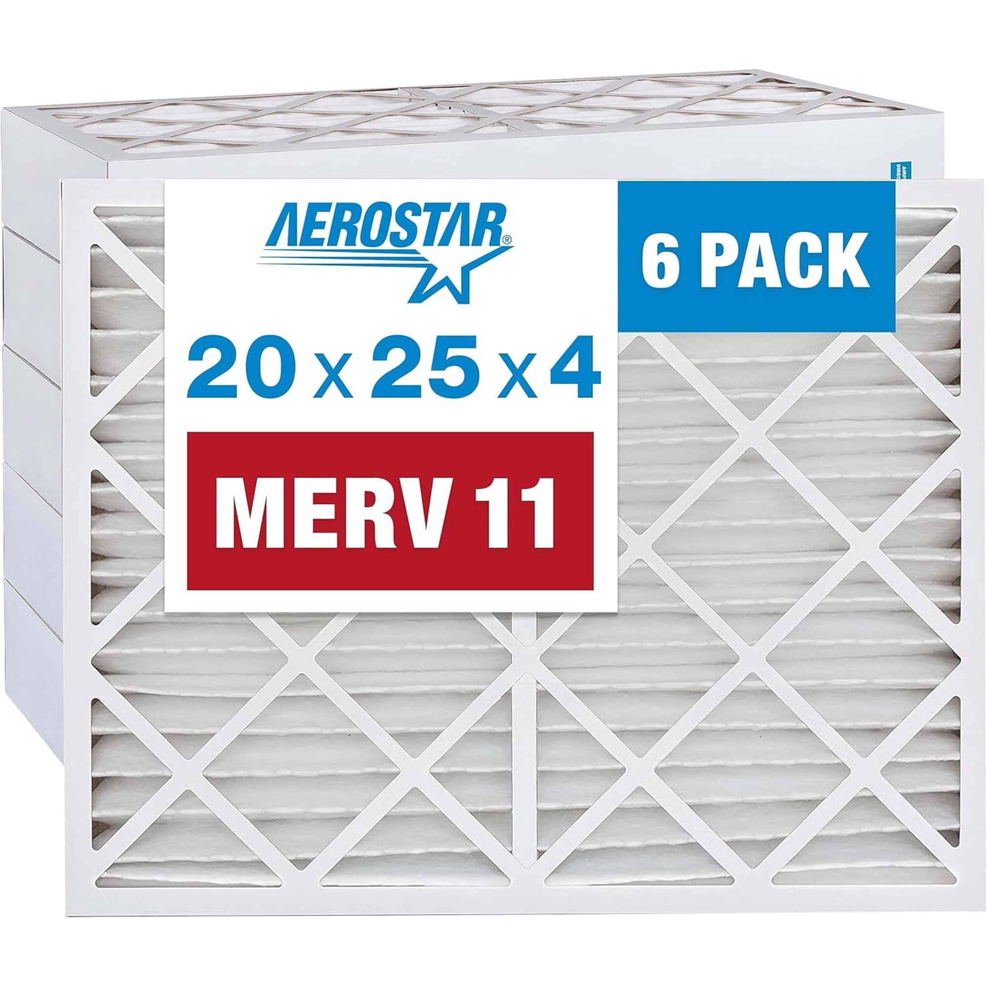 Filtro De Aire Aerostar Merv 11 20 X 25 X 4 (50 X 63 X 9,5 Cm), 6 Unidades