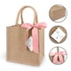 thumbnail image 3 of Paquete De 6 Bolsas De Yute Con Bonitas Hojas De 25 X 25 X 18 Cm Cinta Rosa, 3 of 7