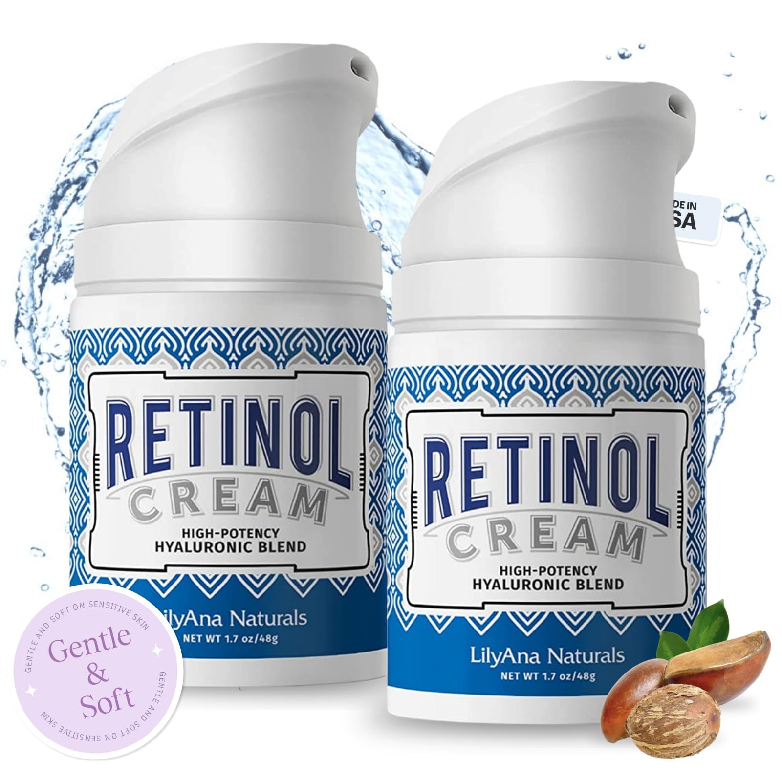 Crema Hidratante Con Retinol Lilyana Naturals, 50 Ml, Paquete De 2