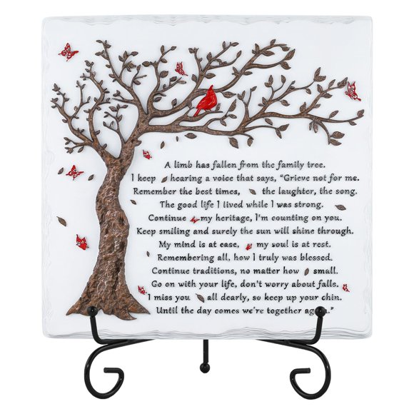 Placa de condolencias Vejkl 20 cm con cardenal – Regalo de recuerdo