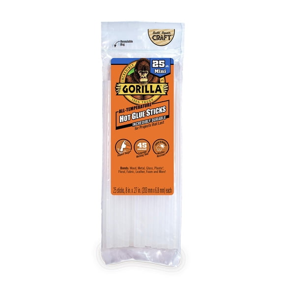 Barras termoadhesivas GORILLA Mini, 20 cm x 0,7 cm, 25 unidades