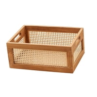 Magideal - Cesta De Almacenamiento De Madera Organización Del Hogar Decorativo Vintage Marco De Escritorio Caja Cajón Caja De Almacenamiento Para Papelería Hogar 35Cmx24Cmx15Cm