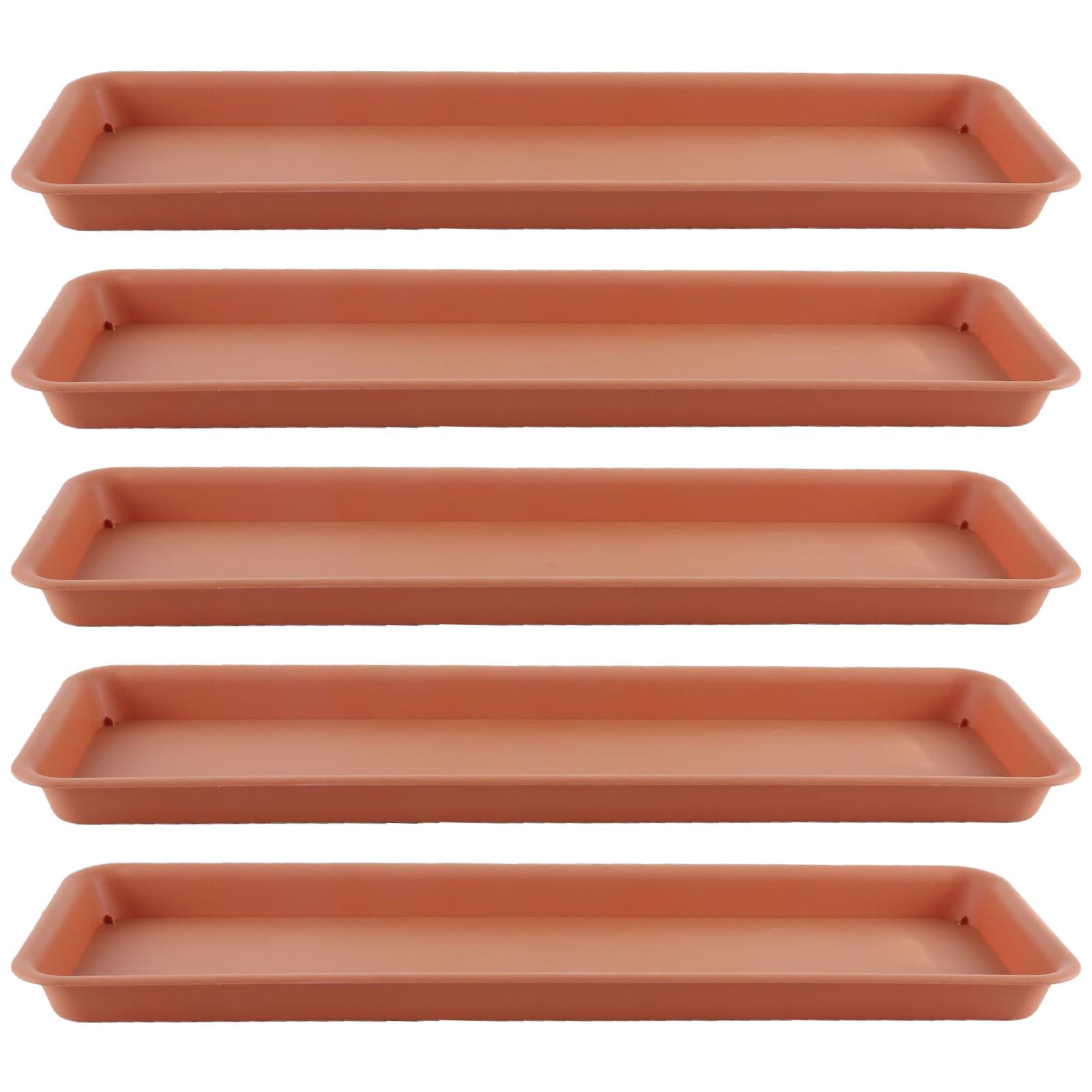 Ioensy - 5 Platillos Para Plantas, Bandejas Rectangulares Para Plantas, Para Alféizar De Ventana, Patio, Color Rojo