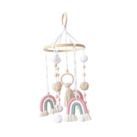 Magideal - Móvil De Bebé Para Techo De Cuna, Decoración De Moda, Móvil Colgante Para Guardería, Decoración Móvil De Madera Y Algodón Para Cumpleaños Y Día De San Rosa