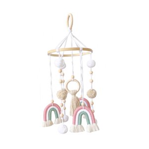 Magideal - Móvil De Bebé Para Techo De Cuna, Decoración De Moda, Móvil Colgante Para Guardería, Decoración Móvil De Madera Y Algodón Para Cumpleaños Y Día De San Rosa