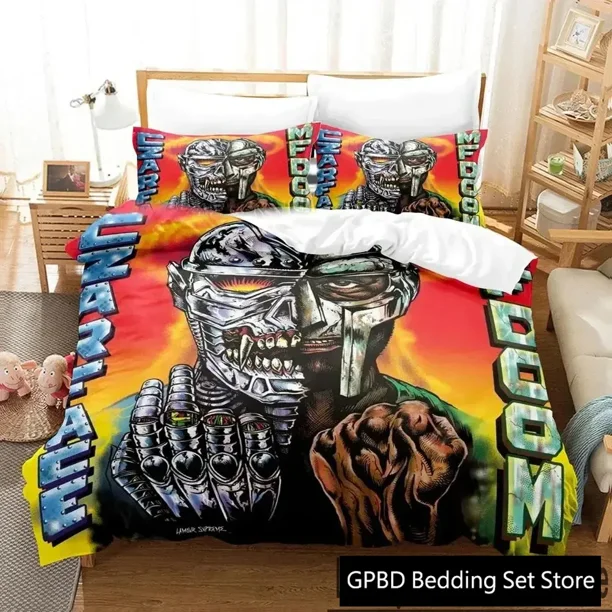 MF DOOM Bedding Set Duvet Cover Bed Set Quilt Cover Pillowcase Comforter Boys Adult Bedding Set