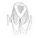 thumbnail image 5 of Sujetador de cadena de cuerpo de múltiples capas Bikini Crossover Arnés collar con borla, 5 of 5