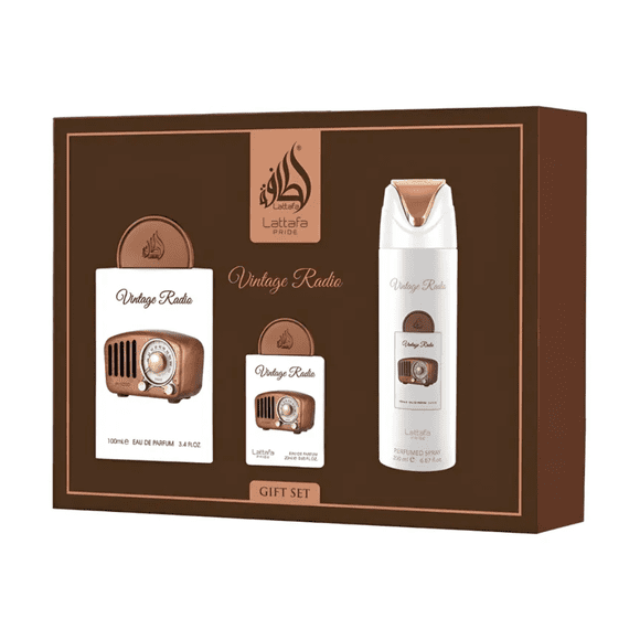 Vintage Radio Edp 100 Ml + 20 Ml + Deo Spray 200 Ml Set 3 Pcs