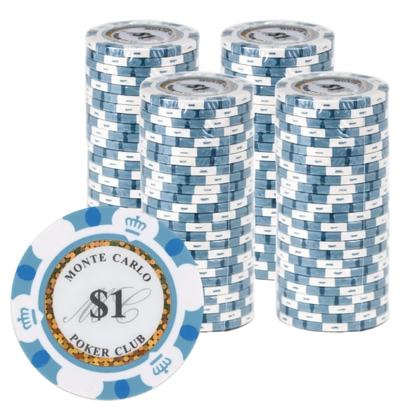 Fichas de póker Gamers Lounge Monte Carlo de 14 g (paquete de 100) de arcilla