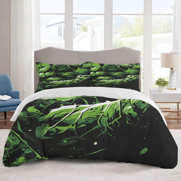 Hulk Bedding Sets Cartoon Duvet Cover Lightweight 3 Piece Bet Sets for Kids Boys Girls