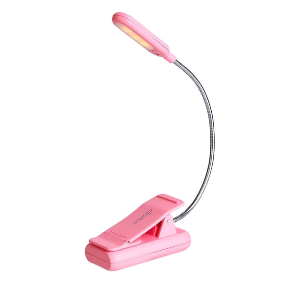 Lámpara recargable para libros VAVOFO para leer en la cama con niños, color rosa