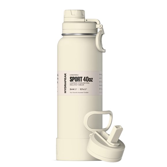BOTELLA Hydrapeak 1,2 L Marfil con Sorbete y Tapa de Trago Rápido