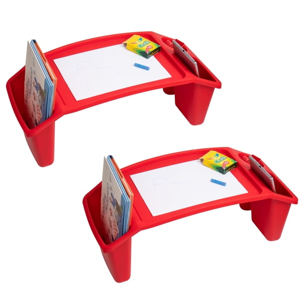 Juego de 2 unidades Lap Desk Mind Reader para niños con bandeja de actividades, color rojo