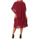 thumbnail image 3 of INSPIRE CHIC Vestidos de Otoño para Mujer con Capa de Gasa Superpuesta Cuello Redondo Asimétrico Volante Formal Vestido Midi para Invitada de Boda M Vino Rojo, 3 of 6
