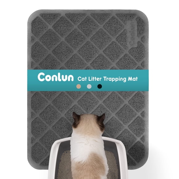 Alfombrilla de arena para gatos Conlun, 24 x 17 cm, rejilla de PVC, con control de dispersión