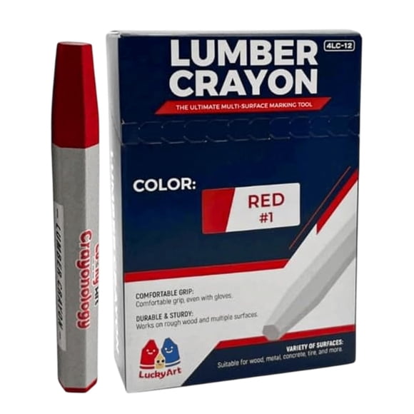 Crayones para madera Lucky Art Crayonology rojos, paquete de 12