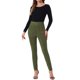 thumbnail image 2 of INSPIRE CHIC Leggings de Imitación de Gamuza para Mujer, Pantalones de Imitación de Cuero de Cintura Alta para un Uso Diario Estiloso y Cómodo XS Verde Ejército Claro, 2 of 6
