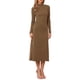 thumbnail image 1 of INSPIRE CHIC Vestido de Mujer Suéter Cuello Alto Manga Larga Elástico Fluido Tejido de Punto Maxi Vestido M Marrón Oscuro, 1 of 6