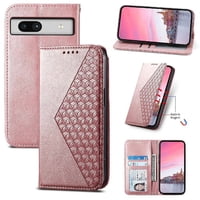 Funda Flip Foxdock Para Google Pixel 7A , Estilo Billetera Con Diseño Rombo, Correa De Mano Y Soporte, Uso Diario