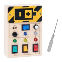 Magideal - Tablero De Interruptor De Luz Led, Juguete De Viaje, Madera Electrónica, Tablero De Actividades Para Niños Pequeños, Juguete Sensorial De Madera Para