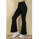 thumbnail image 4 of Pantalón Acampanado de Cintura Alta con Bolsillo Delantero Negro M, 4 of 5