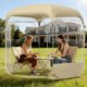 thumbnail image 1 of TABU Tienda Burbuja Pop‑Up 6×6 ft con Tapa Superior para 4‑6 Personas, Beige, 1 of 8
