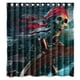 thumbnail image 1 of Cortina de ducha de piratas marinos, juego de cortina de baño con ganchos, tamaño 66 x 72 pulgadas, 1 of 3