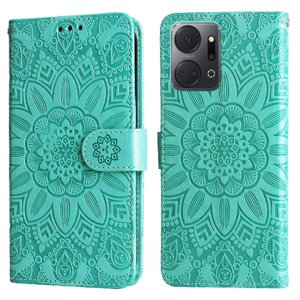 Funda Tipo Cartera Foxdock Para Honor X7A , Diseño Girasol En Relieve, Cuero Pu, Cierre Magnético, Soporte Y Tarjetero