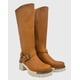 thumbnail image 2 of Bota para mujer Cafe bajo la rodilla correa con hebilla, 2 of 5