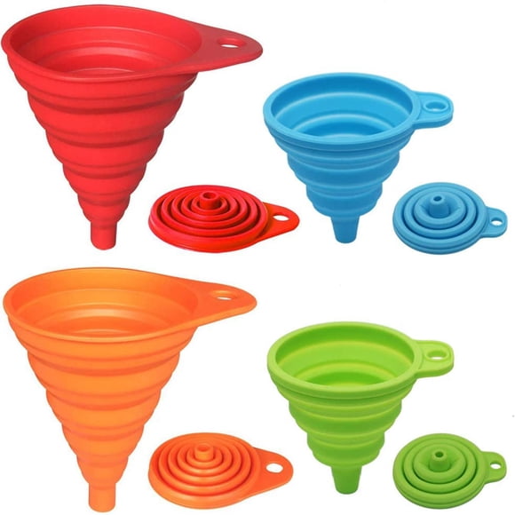 Juego de embudos KongNai Kitchen, plegable de silicona, 4 piezas